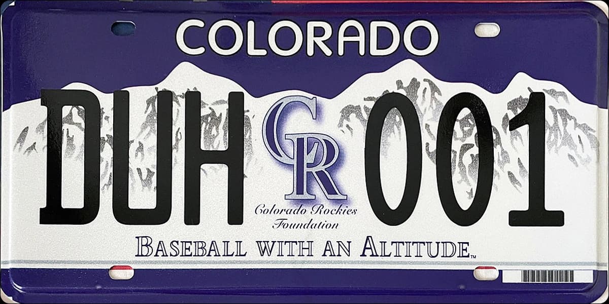 Colorado Rockies license plate