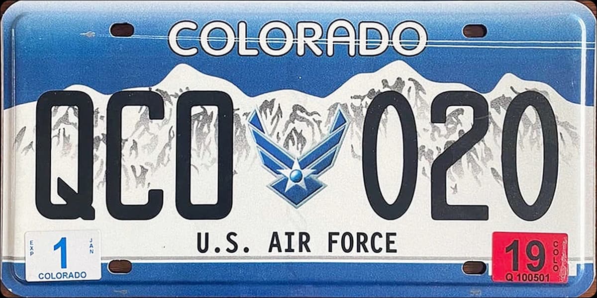 Colorado U.S. Air Force license plate