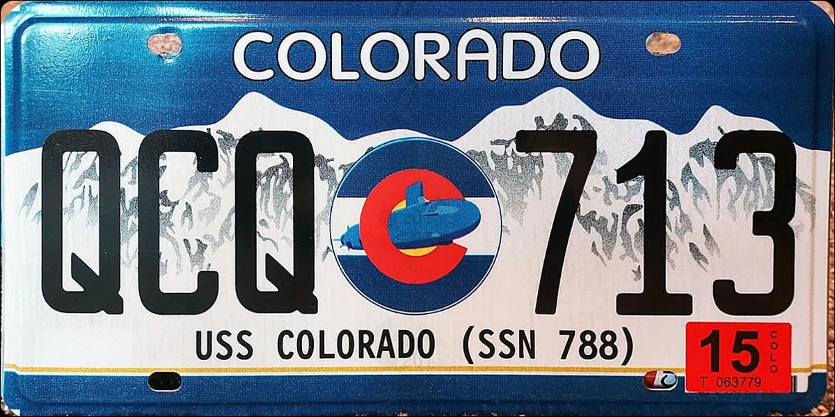 Colorado USS Colorado license plate