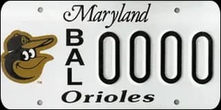 Maryland Baltimore Orioles Charitable Foundation license plate